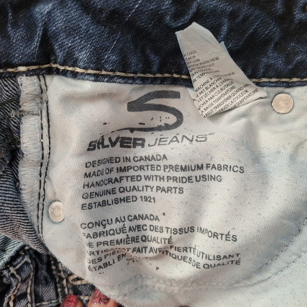 Silver Santorini Cropped Demin Jeans Ladies 31 - Picture 8 of 12